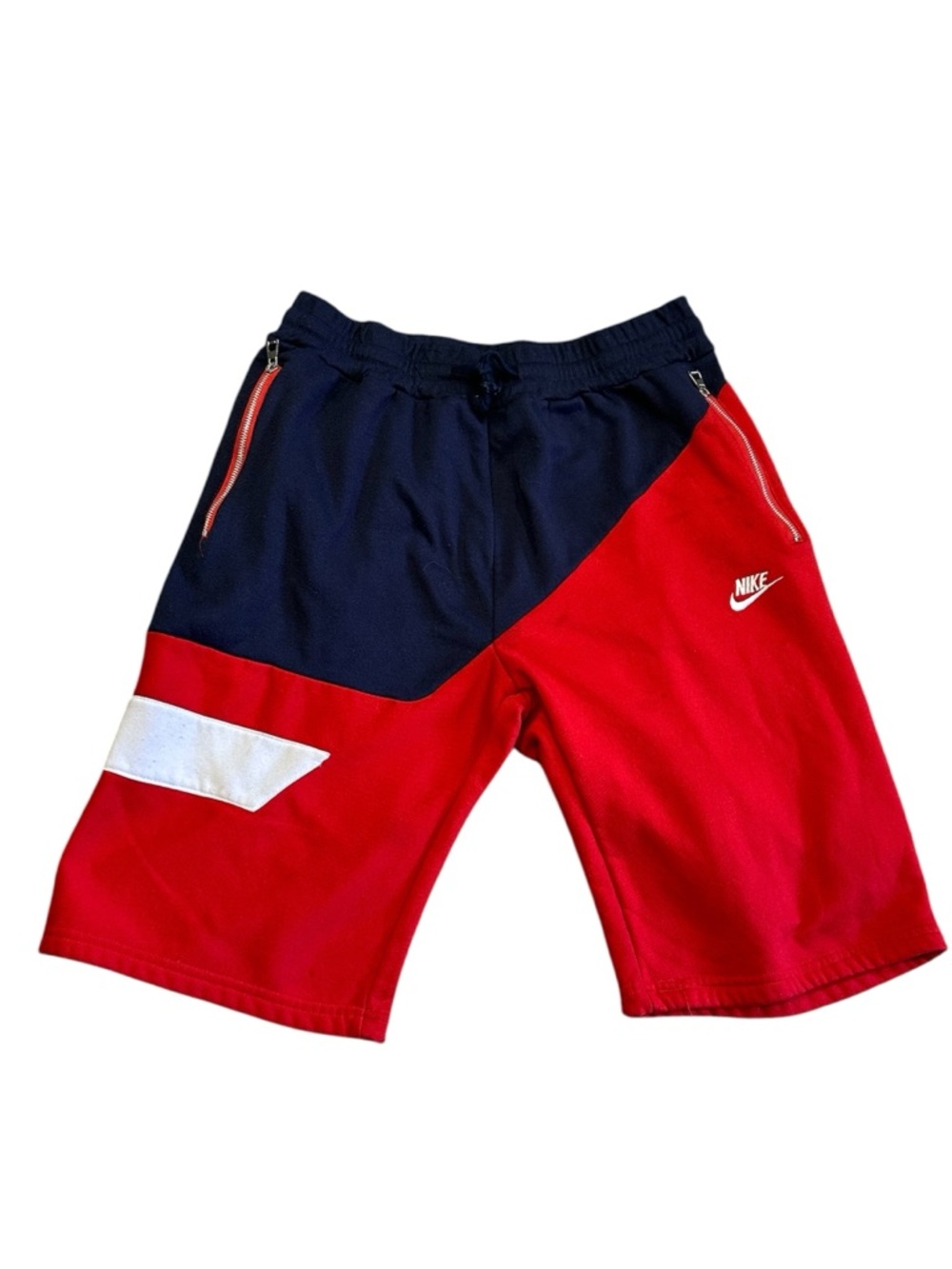 Men's Colorblock Athletic Shorts - Red & Navy - Picture 4 of 9